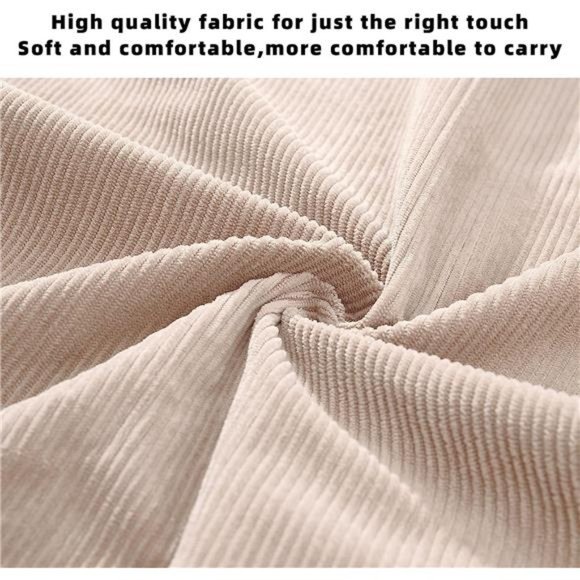 Women Corduroy Tote Bag Zipper Casual Tote's Handbag Big Capacity Shoulder Bag - Picture 4 of 7